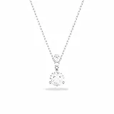 Swarovski Colgante Solitaire, Talla redonda, Blanco, Baño de rodio