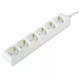 Hama Regleta de 6 enchufes (Enchufe múltiple de 1,4 m, regleta sin Interruptor, Enchufe Distribuidor Certificado GS, enchufes giratorios 45 Grados, Distribuidor de plástico), Color Blanco