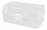 Rayher Caja de herramientas transparente, con asa y cierre de clip, 3 pisos, 31x17x15 cm, 39573000