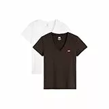 Levi's 2Pack Vneck Tees Camiseta, 2 Pack V Cuello Blanco, XL Mujeres