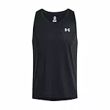 Under Armour Launch Singlet Camiseta sin mangas para hombre, camiseta de deporte ligera y de secado rápido, color negro/reflectante