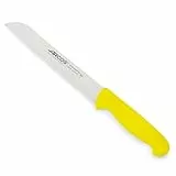 Arcos Serie 2900 - Cuchillo Panero - Hoja Serrada de Acero Inoxidable NITRUM de 200 mm - Mango inyectado en Polipropileno Color amarillo