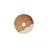 YADOCA Pulsera de Plata para Mujer - Pulsera con Inicial de Letra Rellena de Oro de 18 Quilates Pulseras con Monograma de Disco Personalizadas para Mujeres Adolescentes y niñas Regalos -M