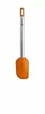 BRA Efficient Lengua Pastelera de Cocina, Acero INOX, Nailon y Silicona, Naranja, 27.5 cm