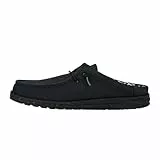 Hey Dude Wally Slip - Mocasines de lona elástica para hombre, cómodos y ligeros, negro (Canvas Black/Black), 42 EU