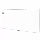 Amazon Basics Pizarra blanca magnética con bandeja para rotuladores y marco de aluminio, 240 cm x 120 cm