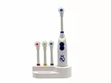CyP Brands- Real Madrid- Cepillo de dientes, Aseo, Higiene bucal, Cepillo vibratorio, Funciona con pilas, Color blanco, Producto Oficial