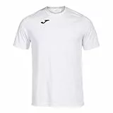 Joma - Camiseta Deportiva Manga Corta Hombre - Ligera y Transpirable Ideal para Todo Tipo de Deporte - Combi M- Blanco