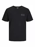 JACK & JONES Jjecorp Logo camiseta SS ONeck Camiseta Cuello Redondo, Negro/Detalles Estampado Pequeño/Negro, XL Hombre