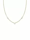 SINGULARU - Collar Lira. Latón con Baño en Oro de 18 Kt y Circonita. Joyas Para Mujer
