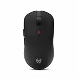 KROM Klever, Ratón Gaming Inalámbrico Superligero 55g, Sensor Óptico Pixart PMW3325 hasta 10000 dpi, 6 Botones, Polling Rate 1000Hz, Conexión Wireless 24GHz y USB C, Compatible PC Mac PS4 PS5, Negro