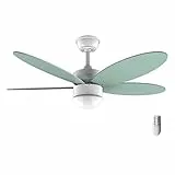 Cecotec Ventilador de Techo con Luz EnergySilence Aero 4260 Mint. 40 W, Motor DC, Diámetro 42” con 5 Aspas Reversibles, Luz LED, Mando a Distancia, Temporizador, 6 Velocidades