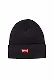 Levi's Red Batwing Embroidered Beanie, Gorro de Punto Hombre, Negro (Regular Black), Talla Única