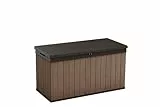 Keter Darwin - Arcón Exterior, Baúl almacenaje, Capacidad 570L, Resina, Color marrón, Ordenación jardín y terraza, 65.3 x 142.5 x 78.2 cm