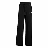 adidas Mujer Essentials Small Logo Feel Cozy Open HEM Pants, Black/White, M