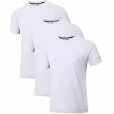 Holure Camisetas de entrenamiento para hombre con protección solar UPF 50+, camisetas de protección contra erupciones de secado rápido, SPF UV, camisetas de manga corta, Paquete de 3, blanco/blanco
