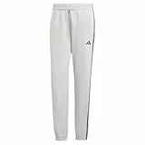 adidas Mujer Essentials 3-Stripes French Terry Cuffed Pants, Medium Grey Heather/Black, M