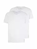 TOM TAILOR 1008639 Camiseta básica en paquete doble con cuello de pico para Hombre, Blanco (20000 - White), L