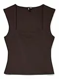 VERO MODA Vmmillion SL Square Neck Top Jrs Noos, Pastel de Chocolate, S Mujeres