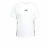 adidas Mujer Essentials 3-Stripes Cotton T-Shirt, White/Black, M