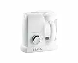 BÉABA Babycook Solo, Robot de cocina infantil 4 en 1, Tritura, Cocina y cuece al Vapor, Cocción rápida, Comida casera y Deliciosa para bebés y niños, Comida variada para tu bebé, Blanco/plateado