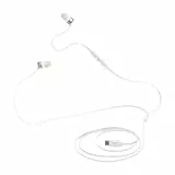 JBL Tune 310 C USB-C Auriculares intraaurales con micrófono y audio de alta resolución, cable plano antienredos, 3 botones de control, control de preajustes de volumen y EQ, en blanco