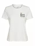 VERO MODA Vmviva S/S O-Neck T-Shirt Jrs Btq Ga Camiseta, Blanca Nieve/Estampado: The Future Is Yours, XS Mujeres