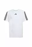 adidas Niños Train Essentials 3-Stripes T-Shirt, White/Black, 15-16 Years