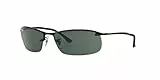 Ray-Ban 0RB3183, Gafas de sol, Negro (Marco: negro, color de la lente: verde clásico 006/71), 63 cm