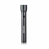 Philips SFL4003T/10 - Linterna LED, 350 Lúmenes, Hasta 120 Horas de Reproducción, Resistente al Agua IPX4, Color Negro (6 Pilas AA Incluidas)