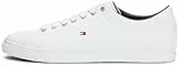 Tommy Hilfiger Sneaker con Suela Cupsole Hombre Essential Leather Calzado, Blanco (White), 42