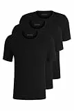 HUGO BOSS T-Shirt RN 3p Co, Camiseta para Hombre, Negro (Black1), M