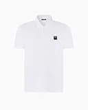 EMPORIO ARMANI Satin Label Polo Beachwear Camiseta, Blanco, XXL para Hombre