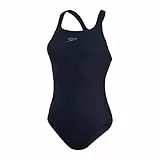 Speedo Women's Eco Endurance+ Medalist Swimsuit| Athletic Fit | Classic Design| Recycled Fabric | Chlorine Resistant | Extra Flexibility, True Navy, 40
