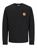 JACK & JONES Sweat Crew Neck Jjbrandy-Sudadera con Cuello Redondo, Negro, M para Hombre
