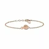 EMPORIO ARMANI Pulsera de mujer de acero inoxidable o latón con cierre de langosta en tono oro rosa, Tono oro rosa