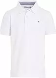 Tommy Hilfiger Polo de Manga Corta Chicos de algodón orgánico, Blanco (Bright White), 14 Años