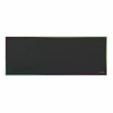 Mars Gaming MMP224, Alfombrilla Gaming XXL 880x330mm, Diseño de Bordes Rainbow, Base Antideslizante de Caucho Natural, Superficie Nanotextil de Alta Precisión, Alfombrilla de Ratón Flexible, Negro