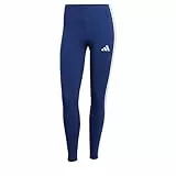 adidas Mujer Essentials 3-Stripes Cotton Leggings, Dark Blue/White, M