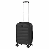 T-LOVENDO.ES Maleta de Viaje Cabina Trolley 20” (40L). Equipaje de Mano. 4 Ruedas Dobles. 57x37x23cm. Material ABS Semirigida. Cerradura o Candado TSA con combinación numérica. Asa telescópica. Negra