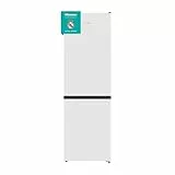 Hisense RB390N4AWE - Frigorífico Combi, Eficiente Clase E, Capacidad 304 L con 186 cm Alto, Cajón Verduras, 4 Estrellas Congelador, Puerta Reversible, Silencioso 39dB, Color Blanco