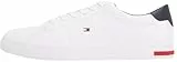 Tommy Hilfiger Sneaker Hombre Sneaker Essential Leather Detail Vulc Calzado, Blanco (White), 41