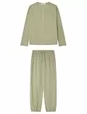 Women'secret Pijama de Manga Pantalón Largo Colección Lifewear, Green Olive, L para Mujer