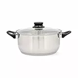 Quid Habitat Cacerola Acero Inoxidable 26x12,5cm - 620cl Acero INOX Apto Vitrocerámica Apto Inducción 100% Higiénico