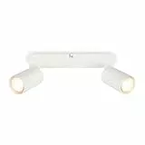 Briloner - Focos LED Interior Techo Orientable, Casquillo 2x GU10, Máx. 9 W, Lámparas de Techo Salón, Plafones Para Techo, Candeeiro Teto, 25,5 cm, Blanco