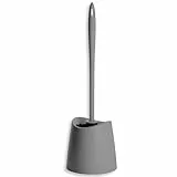 TATAY Escobilla WC | Materiales Resistentes | Diseño Moderno | Cepillo Fijo y Duradero para Buena Higiene Escobillas de Baño | Fabricada en España | 12 x 12 x 38 cm - Gris