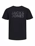 JACK & JONES Jjecorp Logo tee SS O-Neck Sn Jnr Camiseta, Negro/Impresión: L-Negro, 164 para Niños