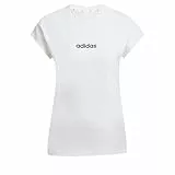 adidas Mujer Essentials Linear Cotton T-Shirt, White/Black, L
