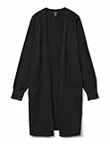 VERO MODA Vmsilje LS Open Cárdigan Ga Noos Suéter, Negro, M para Mujer