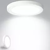 Yexati Plafon LED Techo 18W 1800LM, IP44 Lámpara Techo Delgada 6500K Blanco Frío, Lampara de Techo Redondo Plana Ø220mm Driver Incluido. para Dormitorio Baño Cocina Balcón Pasillo Oficina 1 Pack